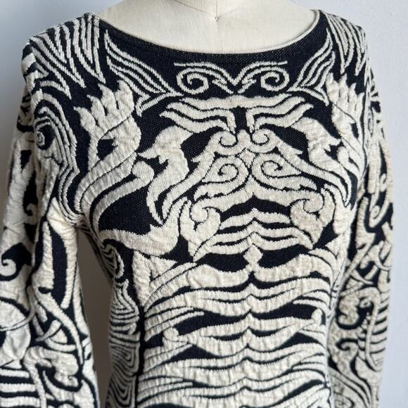 Vintage Y2K JEAN PAUL GAULTIER Iconic Wool Tattoo Dress - Picture 6 of 10